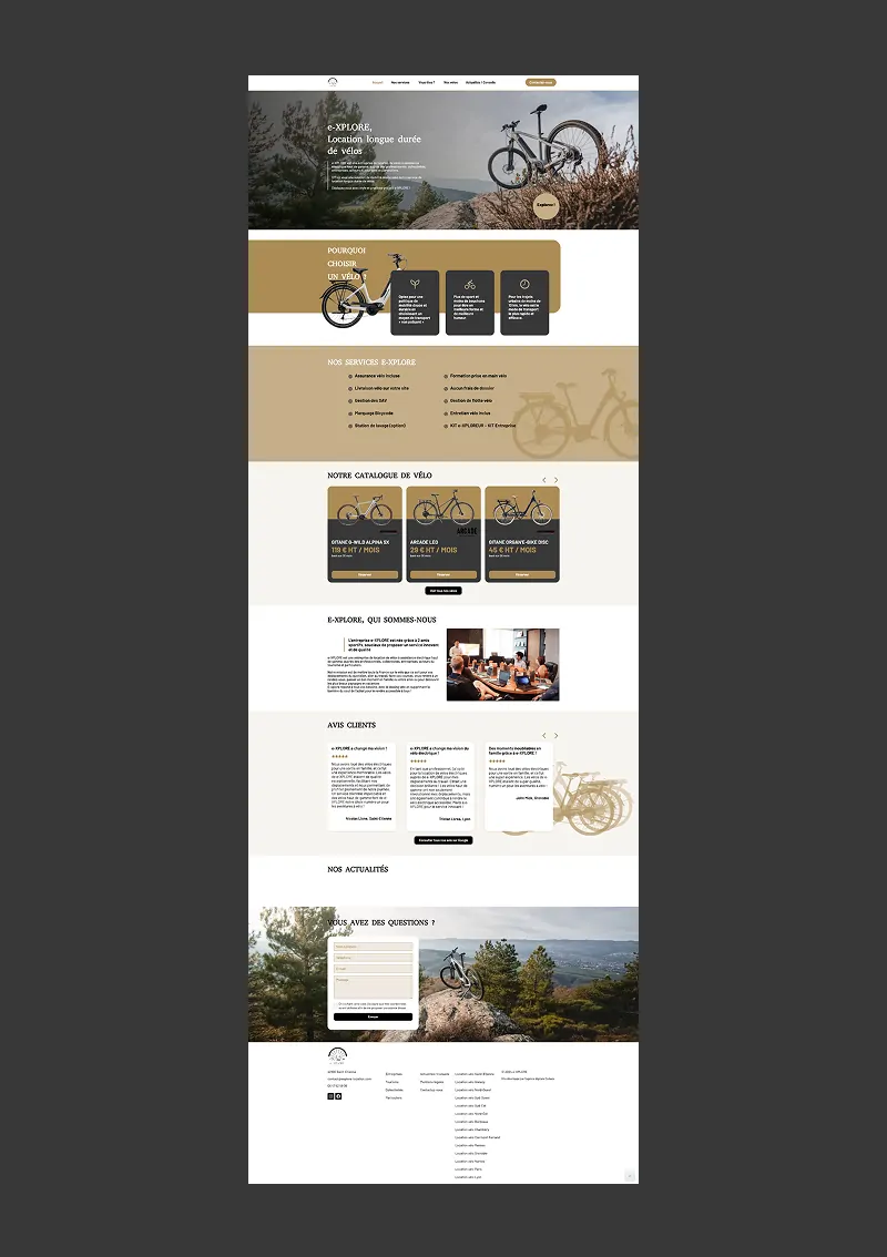 Site internet de E-xplore réalisé par Codaza