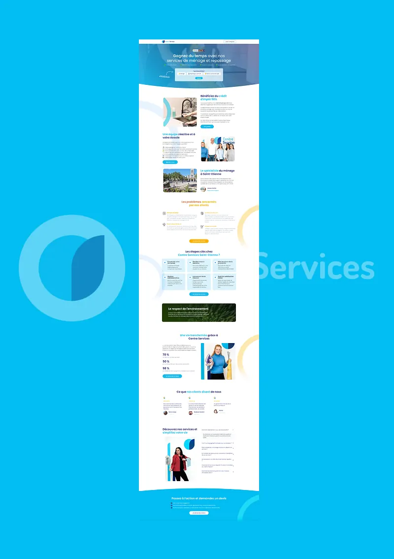 Site internet de Centre Services réalisé par Codaza