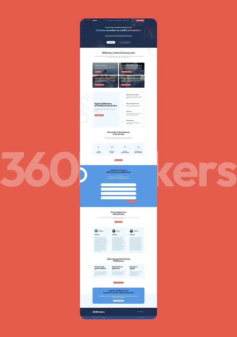 Site internet de 360Brokers réalisé par Codaza
