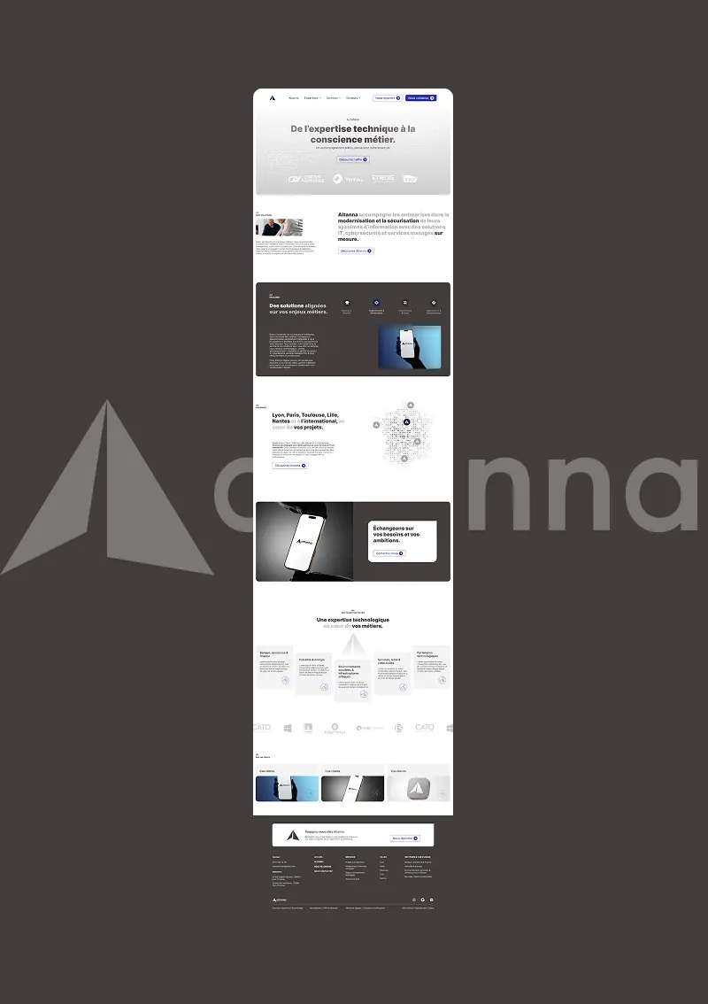 Site internet de Altanna réalisé par Codaza