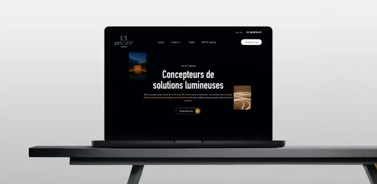 Mockup du site OnOff Lighting