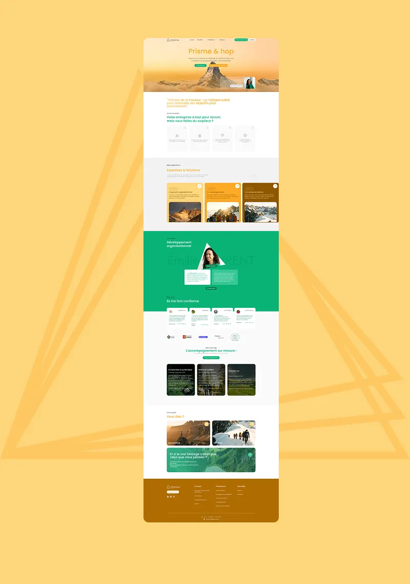 Site internet de Prisme & Hop réalisé par Codaza