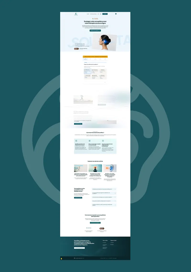 Site internet de Sound Tao réalisé par Codaza