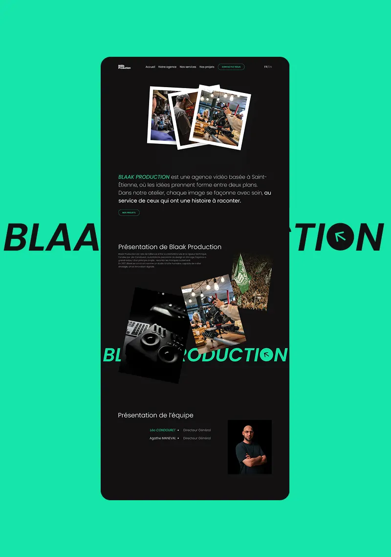Site internet de Blaak Production réalisé par Codaza