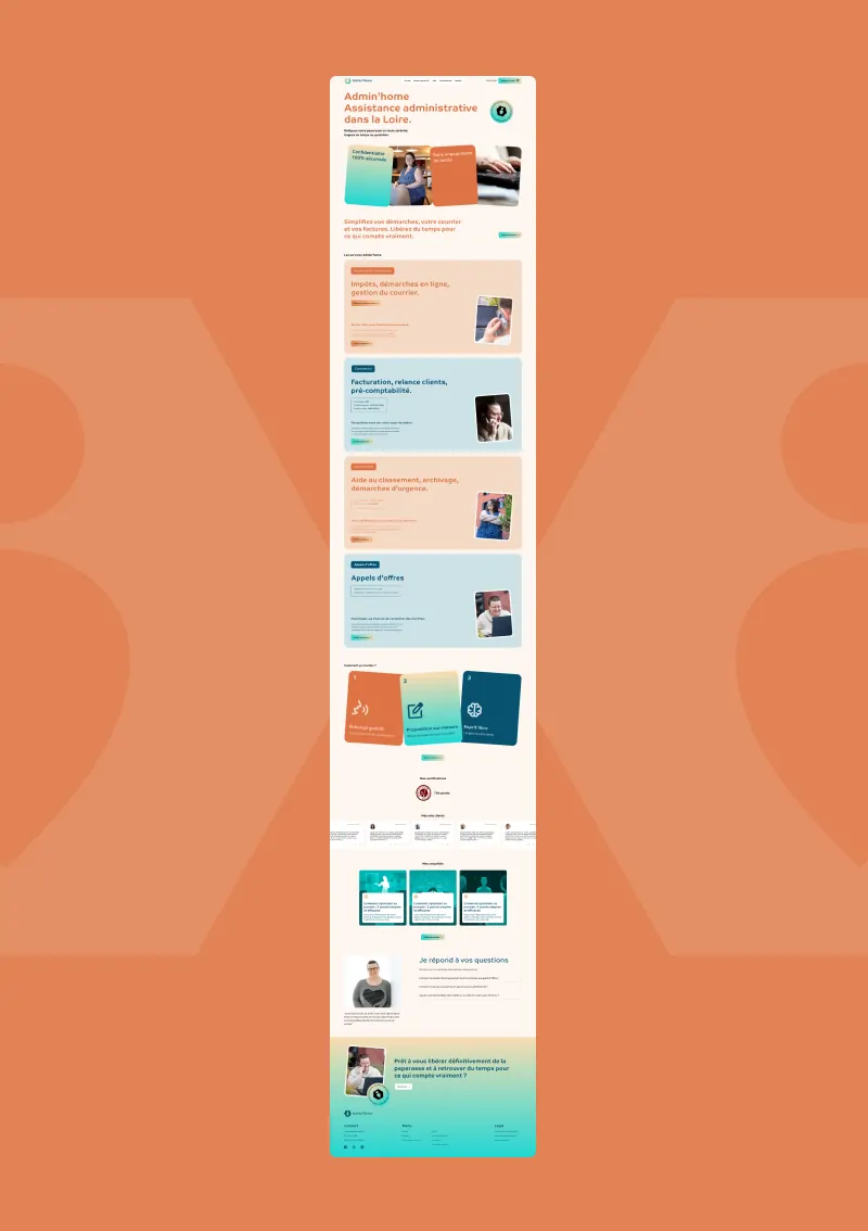 Site internet de Admin’Home réalisé par Codaza