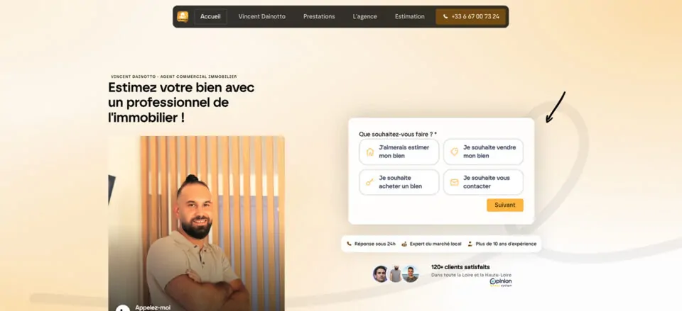 Site internet de Vincent Dainotto réalisé par Codaza